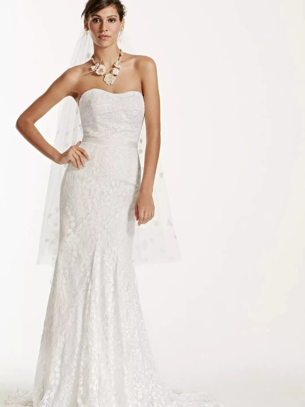 Galina Wedding Bridal Gowns Dress Strapless Size 4 - Picture 1 of 10